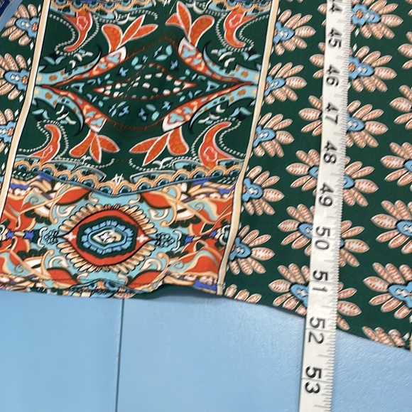 Boho Maxi Dress Faux Wrap Side Slits V Neck Short Flutter Sleeves Like New Small - Picture 16 of 17